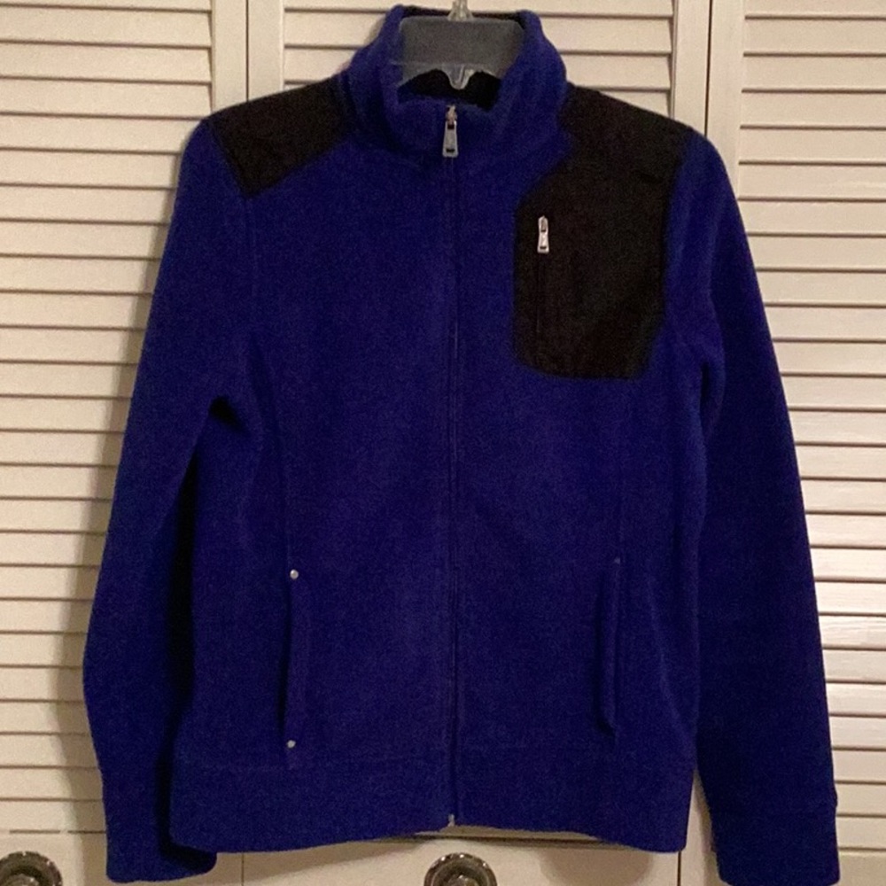 Lauren Ralph Lauren Navy Polar Fleece Zip Front Jacket- Small